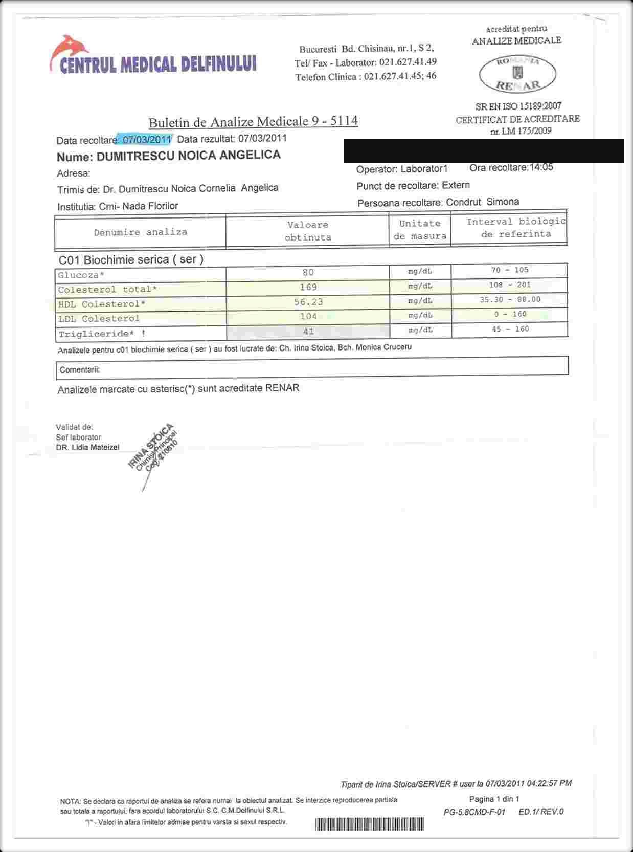 Valori ale colesterolului, după tratament